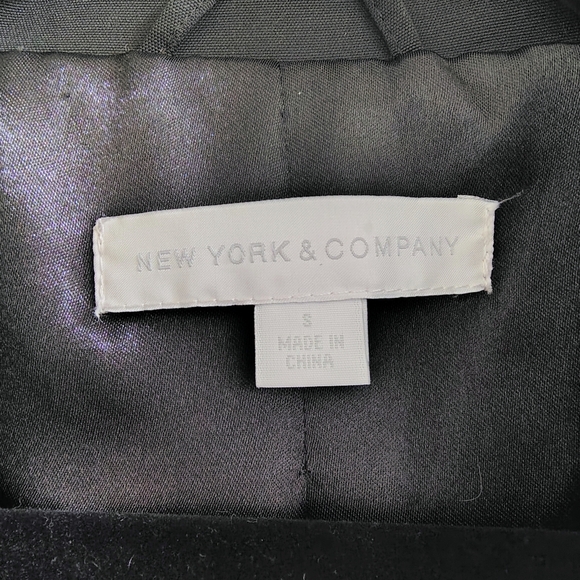 New York & Company Black Belted Trench Coat | Size Small - Picture 3 of 9